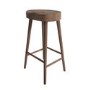 Set of 4 Walnut Solid Oak Kitchen Counter Stools - 70cm - Rayne