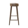 Set of 2 Walnut Solid Oak Kitchen Counter Stools - 70cm - Rayne