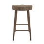 Set of 2 Walnut Solid Oak Kitchen Counter Stools - 70cm - Rayne