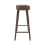 Set of 4 Walnut Solid Oak Kitchen Counter Stools - 70cm - Rayne
