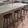 Set of 4 Walnut Solid Oak Kitchen Counter Stools - 70cm - Rayne