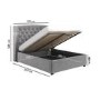 Grey Velvet King Size Ottoman Bed with Blanket Box - Safina