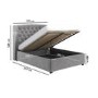 ONLY OPENED - Grey Velvet King Size Ottoman Bed with Winged Headboard - Safina