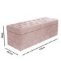 Pink Velvet Ottoman Blanket Box with Stud Detail - Safina