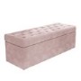 Pink Velvet Ottoman Blanket Box with Stud Detail - Safina