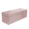 GRADE A1 - Safina Velvet Storage Blanket Box in Baby Pink with Stud Detail