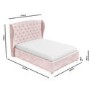 Pink Velvet King Size Ottoman Bed with Matching Blanket Box