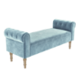 Safina Duck Egg Blue Velvet Hallway Bench with Quilted Arm Rest