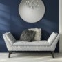Safina Velvet Hallway Bench Seat with Stud Detailing in Light Grey