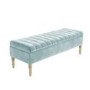 Safina Striped Top Storage Bench in Duck Egg Blue Velvet