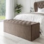 Mink Brown Velvet Double Ottoman Bed with Blanket Box - Safina