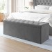 Ottoman Storage Blanket Box in Grey Velvet - Safina