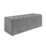 Grey Velvet Double Ottoman Bed with Blanket Box - Safina