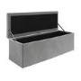 Grey Velvet Small Double Ottoman Bed with Blanket Box - Safina