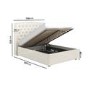 Cream Upholstered Double Ottoman Bed with Blanket Box - Safina