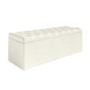 Cream Fabric Super King Ottoman Bed with Blanket Box - Safina