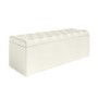 Cream Upholstered Double Ottoman Bed with Blanket Box - Safina