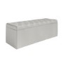 Grey Fabric King Size Ottoman Bed with Blanket Box - Safina