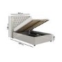 Grey Upholstered Small Double Ottoman Bed with Blanket Box - Safina