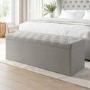 Ottoman Storage Blanket Box in Grey Fabric - Safina