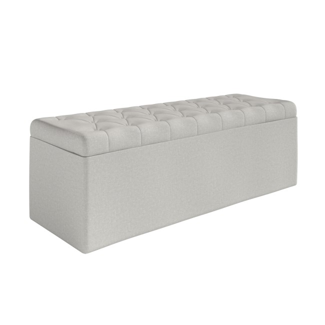 Ottoman Storage Blanket Box in Grey Fabric - Safina