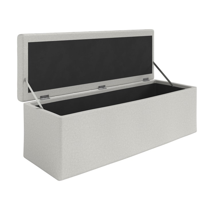 Ottoman Storage Blanket Box in Grey Fabric - Safina