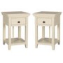 Pair of Savannah Bedside Tables with Drawer in Ivory/Cream