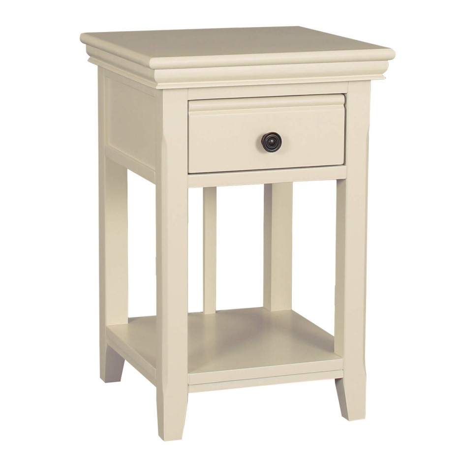 Pair of Savannah Bedside Tables with Drawer in Ivory/Cream Furniture123