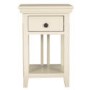 Pair of Savannah Bedside Tables with Drawer in Ivory/Cream