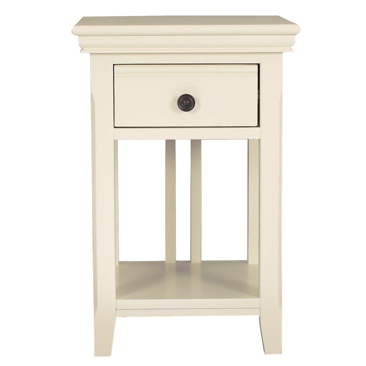 Pair of Savannah Bedside Tables with Drawer in Ivory/Cream