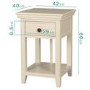 Pair of Savannah Bedside Tables with Drawer in Ivory/Cream