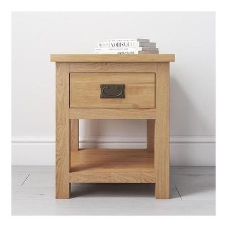 Solid Oak Bedside Table - Rustic Saxon Range