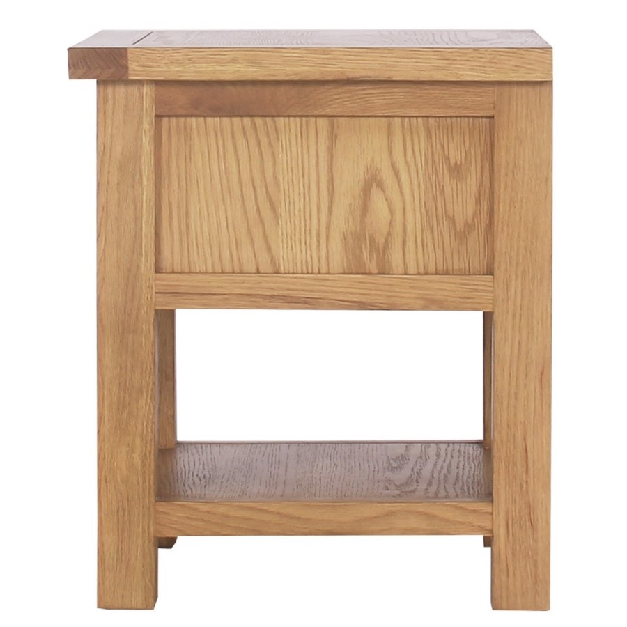 Solid Oak Bedside Table - Rustic Saxon Range