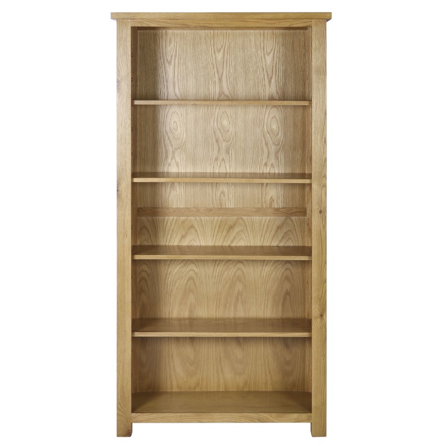 Tall Oak Bookshelf & Storage Unit - Rustic Saxon Range