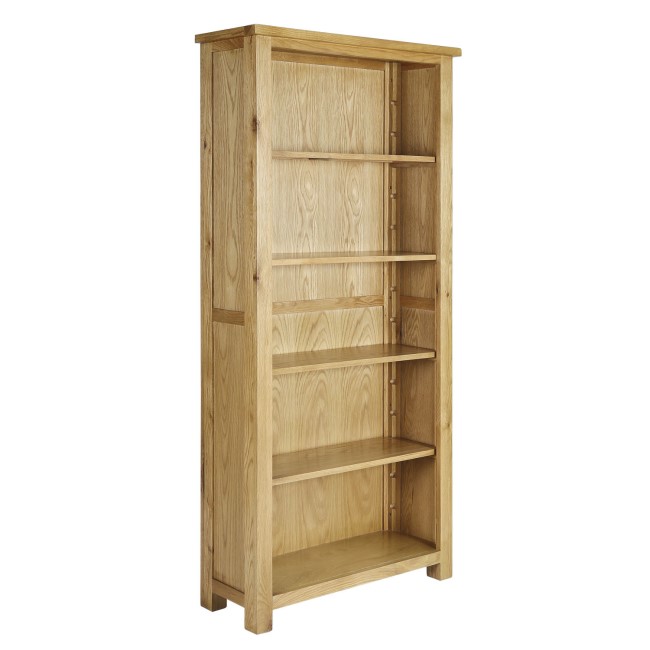 Tall Oak Bookshelf & Storage Unit - Rustic Saxon Range
