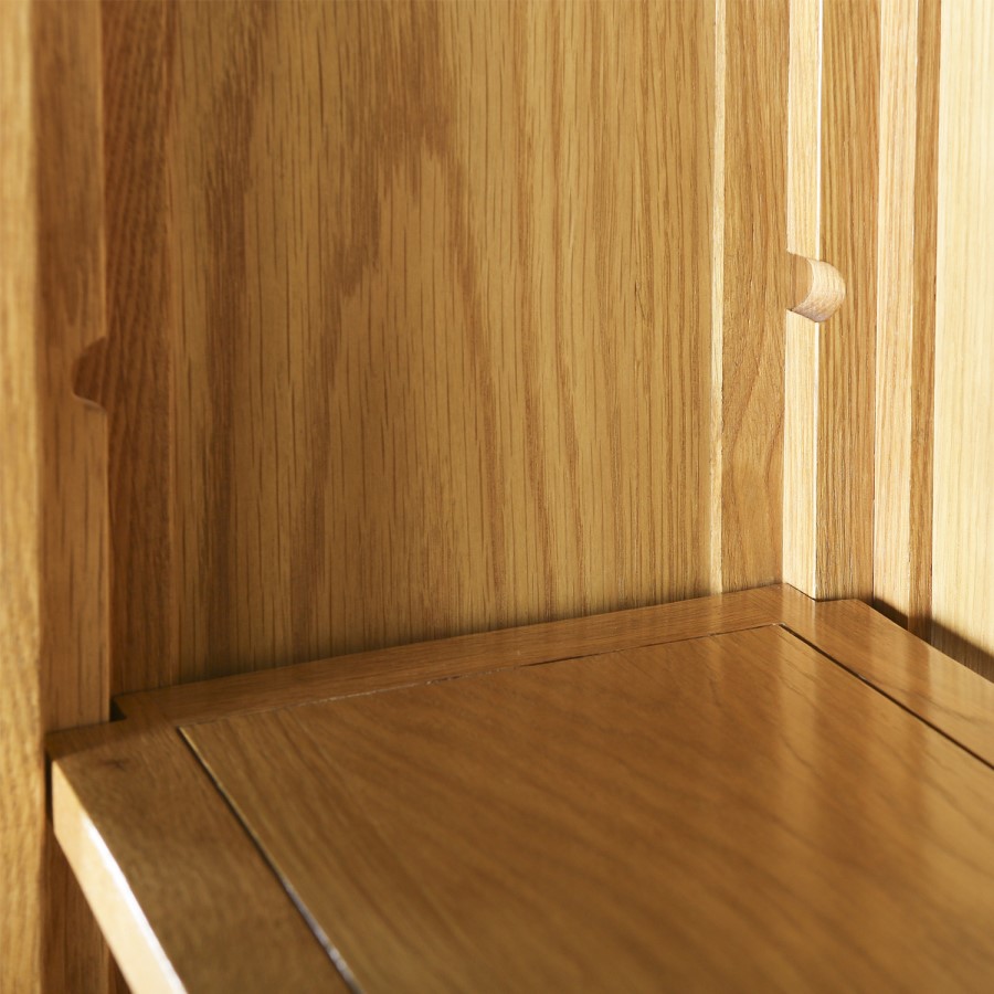 Tall Oak Bookshelf & Storage Unit - Rustic Saxon Range