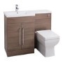 Medium Oak Left Hand Vanity Unit Bathroom Suite with Bath