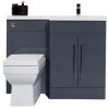 Anthracite Right Hand Vanity Unit Bathroom Suite with Bath