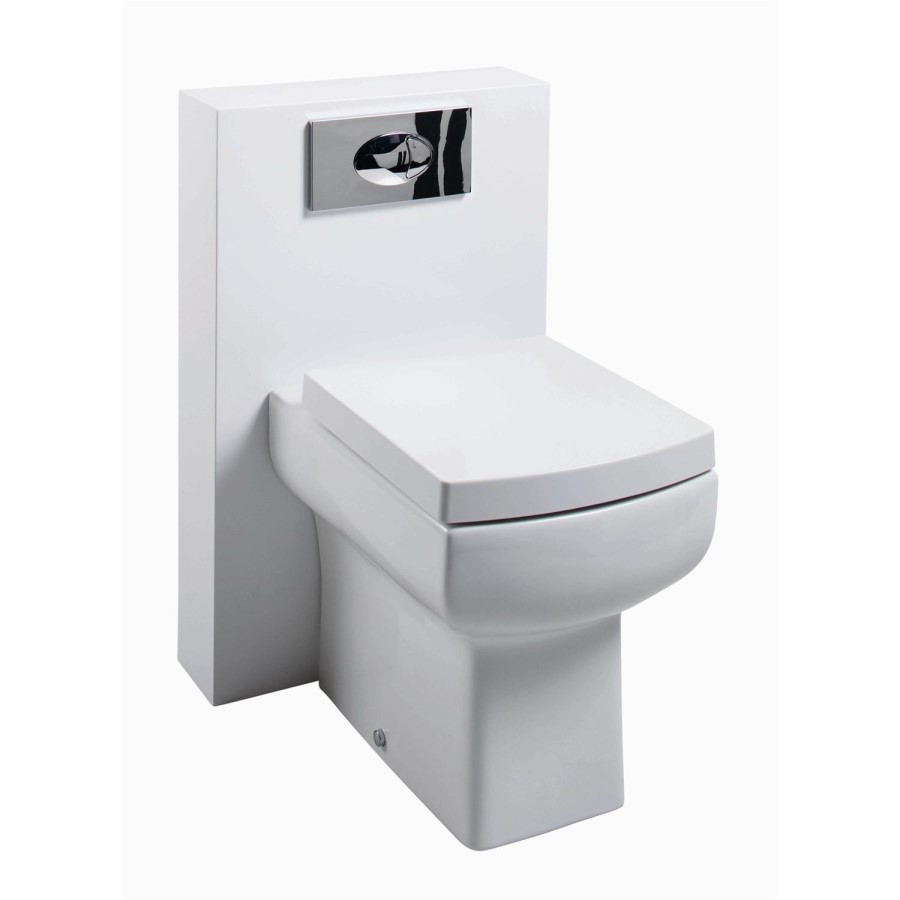 White Toilet Unit Bathroom Suite with Bath and Wall Hung Basin