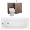 Medium Oak Right Hand Vanity Unit Bathroom Suite with Bath