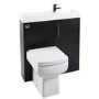 Black Ash MicroPlus Vanity Unit Bathroom Suite with Bath