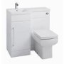 White Vanity Unit Bathroom Suite with Bath and Back to Wall Toilet