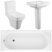 Davana Toilet and Basin Bathroom Suite with Bath