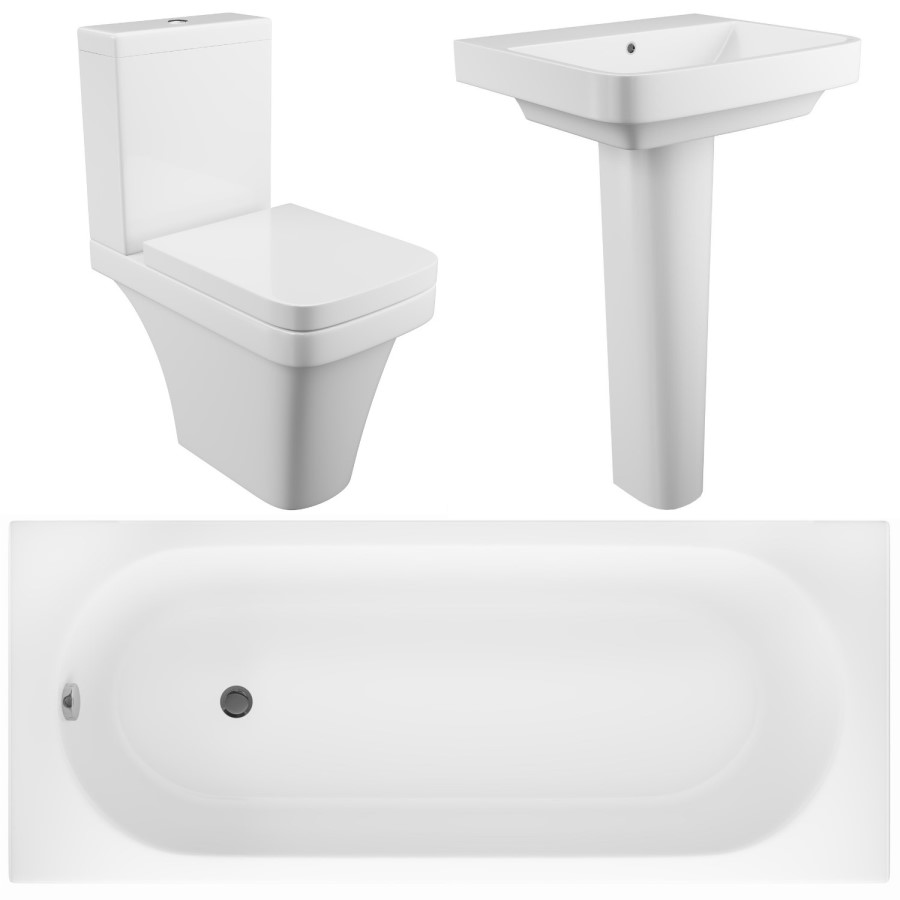 Davana Toilet and Basin Bathroom Suite with Bath