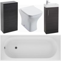 Moderno Black Ash Vanity Unit Bathroom Suite