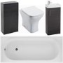 Moderno Black Ash Vanity Unit Bathroom Suite