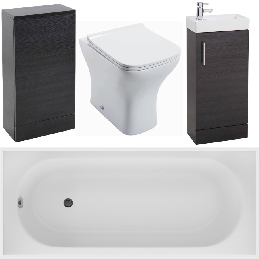 Moderno Black Ash Vanity Unit Bathroom Suite