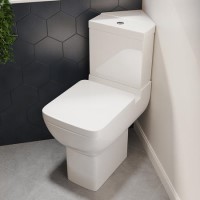 Grade A2 - Close Coupled Comfort Height Corner Toilet with Soft Close Seat - Seren