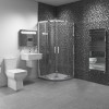 800 x 800mm Quadrant Shower Enclosure Suite with Square Toilet &amp; Wall Mount Sink