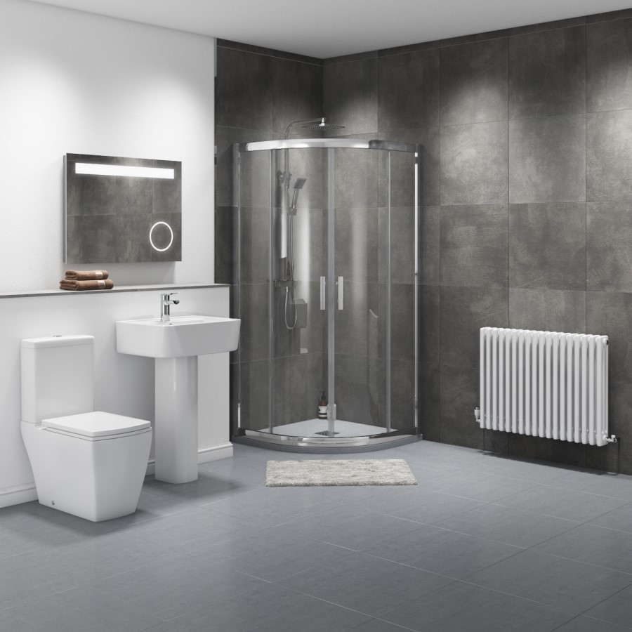 800 x 800mm Sliding Door Quadrant Shower Enclosure Suite